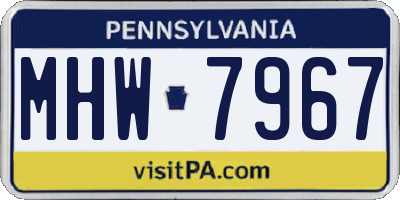 PA license plate MHW7967