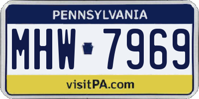PA license plate MHW7969