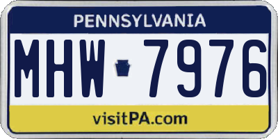 PA license plate MHW7976