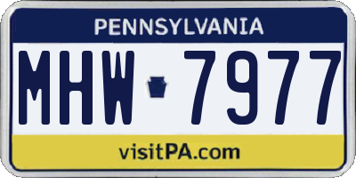 PA license plate MHW7977