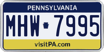 PA license plate MHW7995