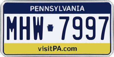 PA license plate MHW7997