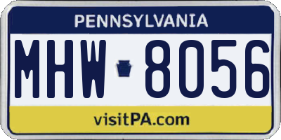 PA license plate MHW8056
