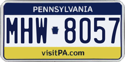 PA license plate MHW8057