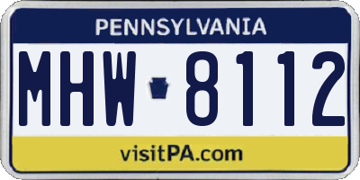 PA license plate MHW8112