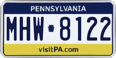 PA license plate MHW8122