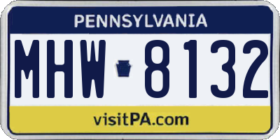 PA license plate MHW8132