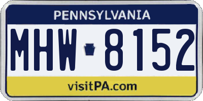 PA license plate MHW8152