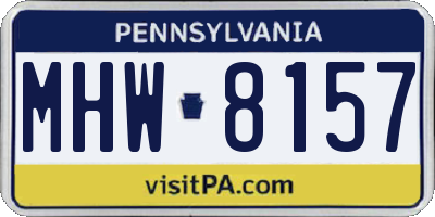 PA license plate MHW8157