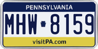 PA license plate MHW8159
