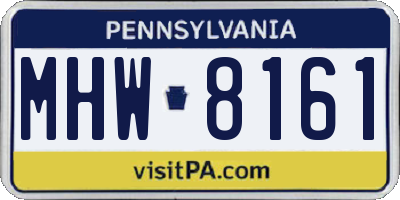 PA license plate MHW8161