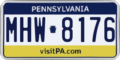 PA license plate MHW8176