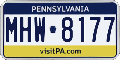 PA license plate MHW8177