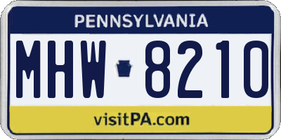 PA license plate MHW8210