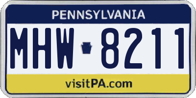 PA license plate MHW8211
