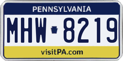 PA license plate MHW8219
