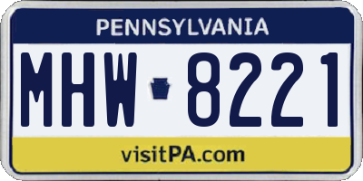 PA license plate MHW8221