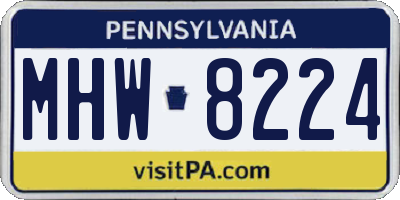 PA license plate MHW8224