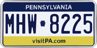 PA license plate MHW8225