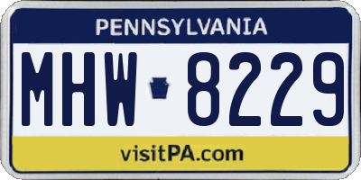 PA license plate MHW8229