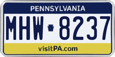 PA license plate MHW8237