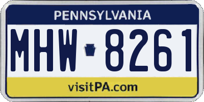 PA license plate MHW8261