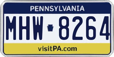 PA license plate MHW8264
