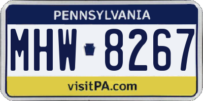 PA license plate MHW8267