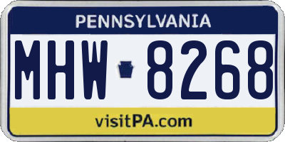 PA license plate MHW8268