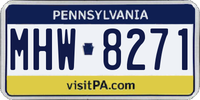PA license plate MHW8271
