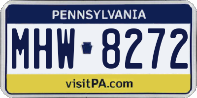 PA license plate MHW8272