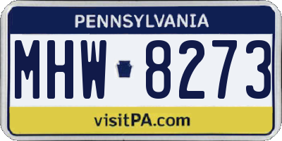 PA license plate MHW8273