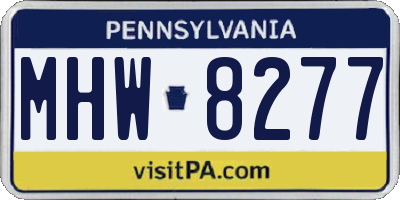 PA license plate MHW8277