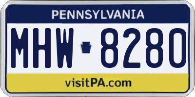 PA license plate MHW8280