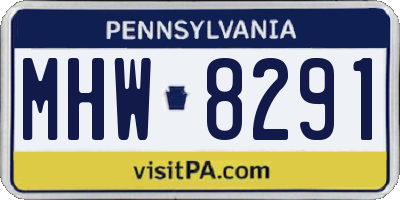 PA license plate MHW8291
