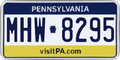 PA license plate MHW8295