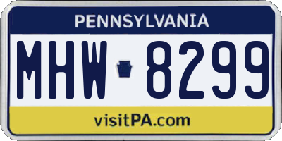 PA license plate MHW8299