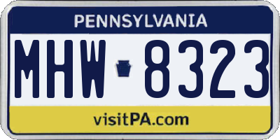 PA license plate MHW8323