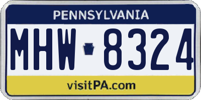 PA license plate MHW8324
