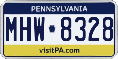 PA license plate MHW8328