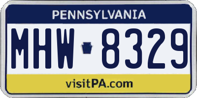 PA license plate MHW8329