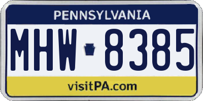 PA license plate MHW8385