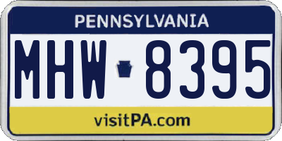 PA license plate MHW8395