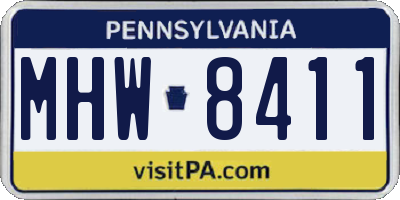 PA license plate MHW8411