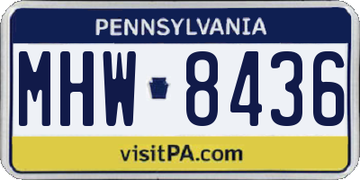 PA license plate MHW8436