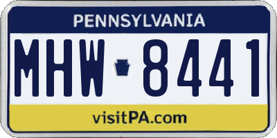 PA license plate MHW8441