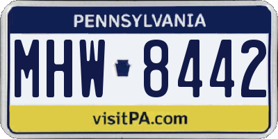 PA license plate MHW8442