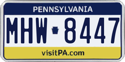 PA license plate MHW8447