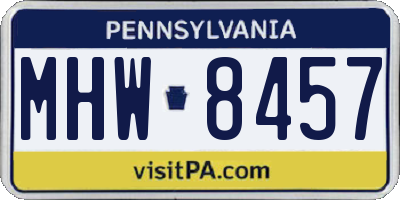 PA license plate MHW8457
