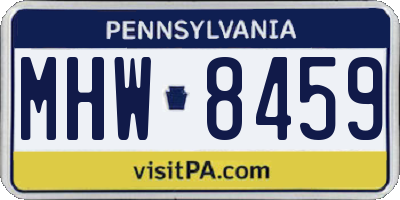 PA license plate MHW8459